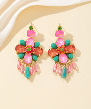 Boucles d’oreilles à clou strass pampilles – 26PEBOL017