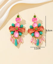 Boucles d’oreilles à clou strass pampilles – 26PEBOL017