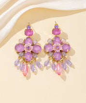 Boucles d’oreilles à clou strass pampilles – 26PEBOL017