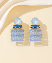 Boucles d’oreilles clips strass carré perles – 26PEBOL028