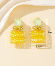 Boucles d’oreilles clips strass carré perles – 26PEBOL028