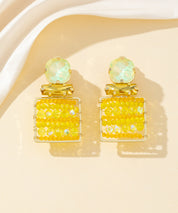 Boucles d’oreilles clips strass carré perles – 26PEBOL028