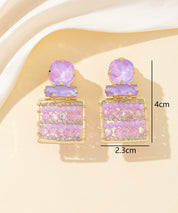 Boucles d’oreilles clips strass carré perles – 26PEBOL028