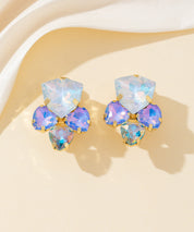 Boucles d’oreilles clips strass géométriques – 26PEBOL029