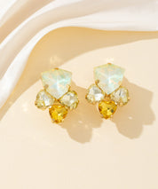 Boucles d’oreilles clips strass géométriques – 26PEBOL029