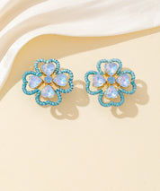 Boucles d’oreilles clips strass cœur – 26PEBOL030