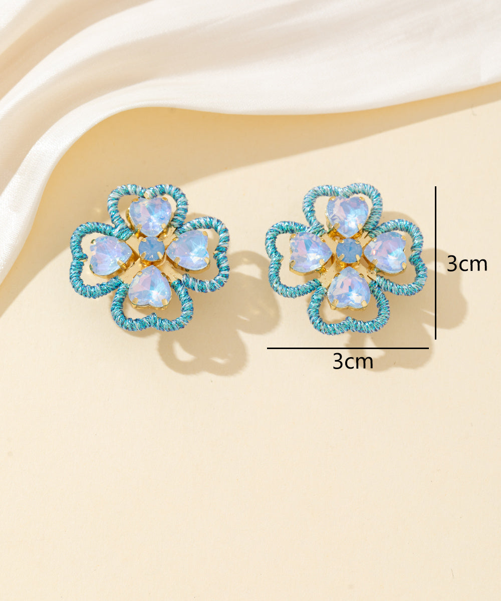 Boucles d’oreilles clips strass cœur – 26PEBOL030