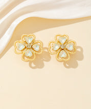Boucles d’oreilles clips strass cœur – 26PEBOL030