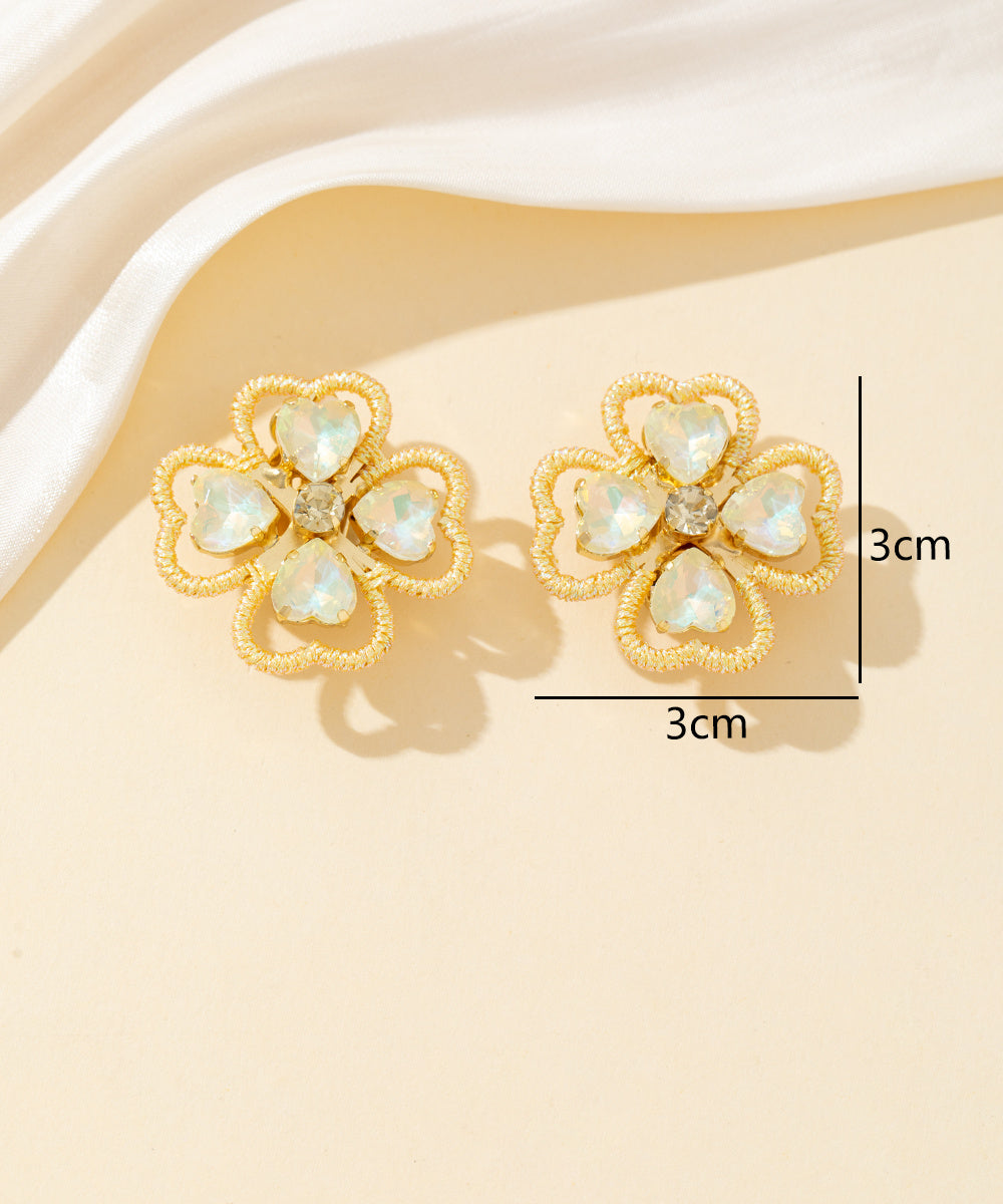Boucles d’oreilles clips strass cœur – 26PEBOL030