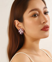 Boucles d’oreilles clips strass cœur – 26PEBOL030