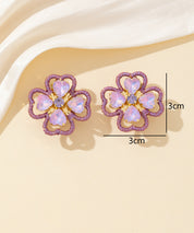 Boucles d’oreilles clips strass cœur – 26PEBOL030