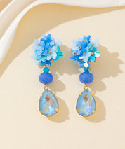 Boucles d’oreilles clips fleurs goutte – 26PEBOL031