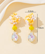 Boucles d’oreilles clips fleurs goutte – 26PEBOL031