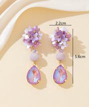 Boucles d’oreilles clips fleurs goutte – 26PEBOL031