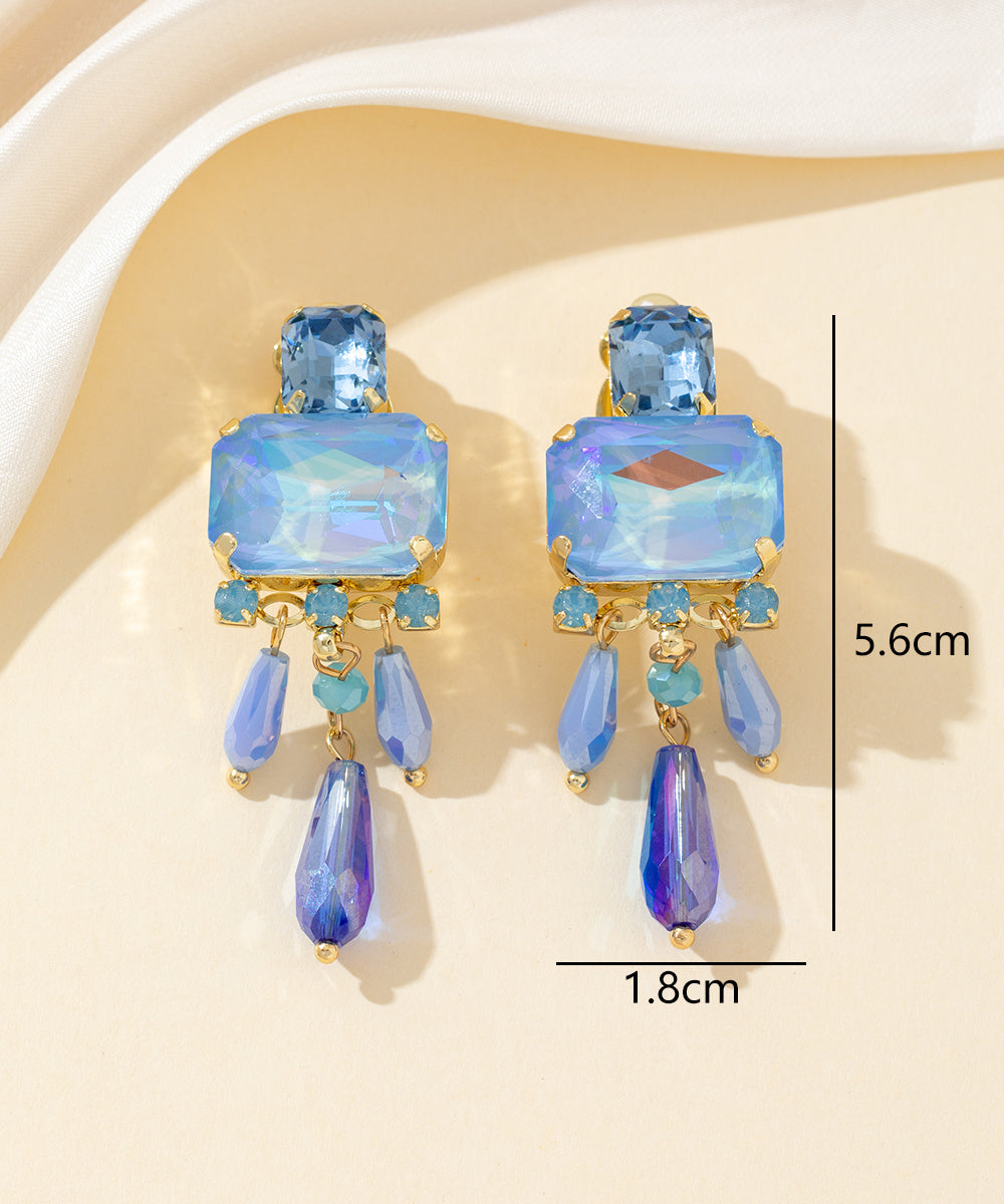 Boucles d’oreilles clips strass pampilles - 26PEBOL032