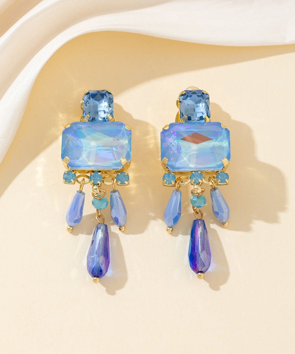 Boucles d’oreilles clips strass pampilles - 26PEBOL032