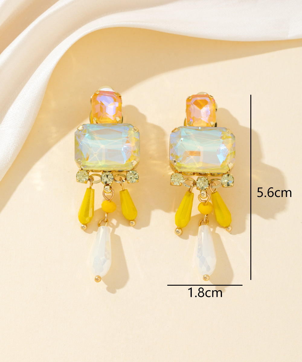 Boucles d’oreilles clips strass pampilles - 26PEBOL032