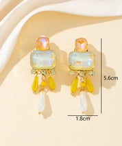 Boucles d’oreilles clips strass pampilles - 26PEBOL032