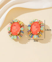 Boucles d’oreilles clips strass ovale sequins – 26PEBOL033