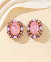 Boucles d’oreilles clips strass ovale sequins – 26PEBOL033