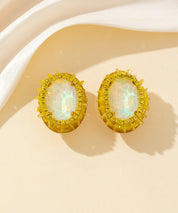 Boucles d’oreilles clips strass ovale cristaux – 26PEBOL034