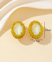 Boucles d’oreilles clips strass ovale cristaux – 26PEBOL034