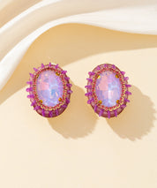 Boucles d’oreilles clips strass ovale cristaux – 26PEBOL034
