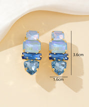 Boucles d’oreilles clips strass géométriques – 26PEBOL035