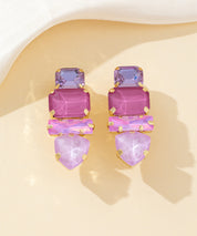 Boucles d’oreilles clips strass géométriques – 26PEBOL035