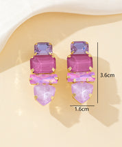 Boucles d’oreilles clips strass géométriques – 26PEBOL035