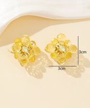 Boucles d’oreilles clips fleur strass facettés – 26PEBOL036