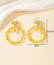 Boucles d’oreilles clips anneau perlé & strass – 26PEBOL038