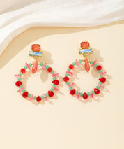 Boucles d’oreilles clips anneau perlé & strass – 26PEBOL038