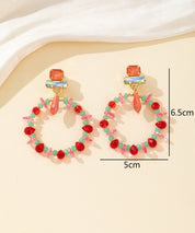 Boucles d’oreilles clips anneau perlé & strass – 26PEBOL038