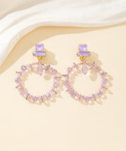 Boucles d’oreilles clips anneau perlé & strass – 26PEBOL038