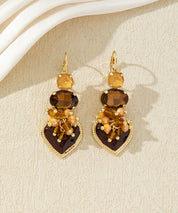 Boucles d’oreilles pendantes avec cœur et perles 27AHBOL001