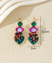 Boucles d’oreilles pendantes avec cœur et perles 27AHBOL001