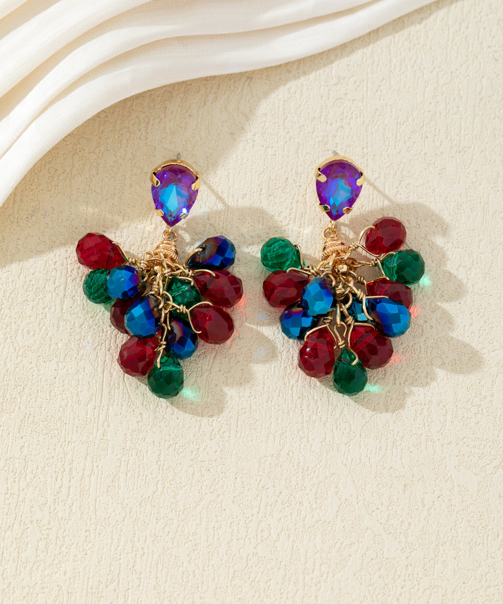 Boucles d’oreilles dormeuses perles en verre - 27AHBOL004