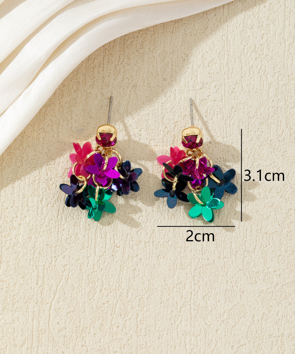Boucles d’oreilles fleuries colorées – 27AHBOL005