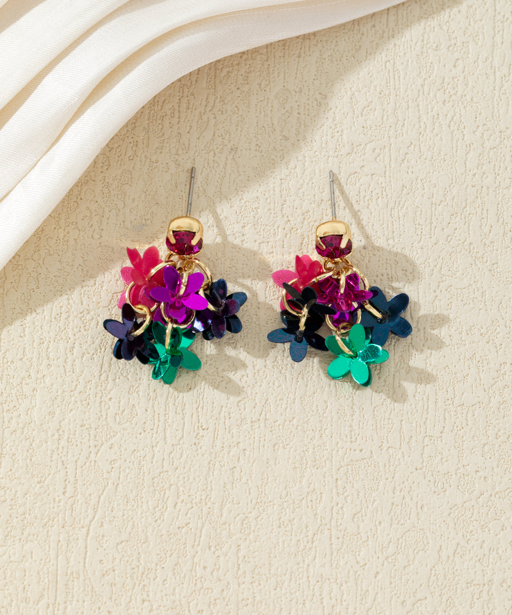 Boucles d’oreilles fleuries colorées – 27AHBOL005