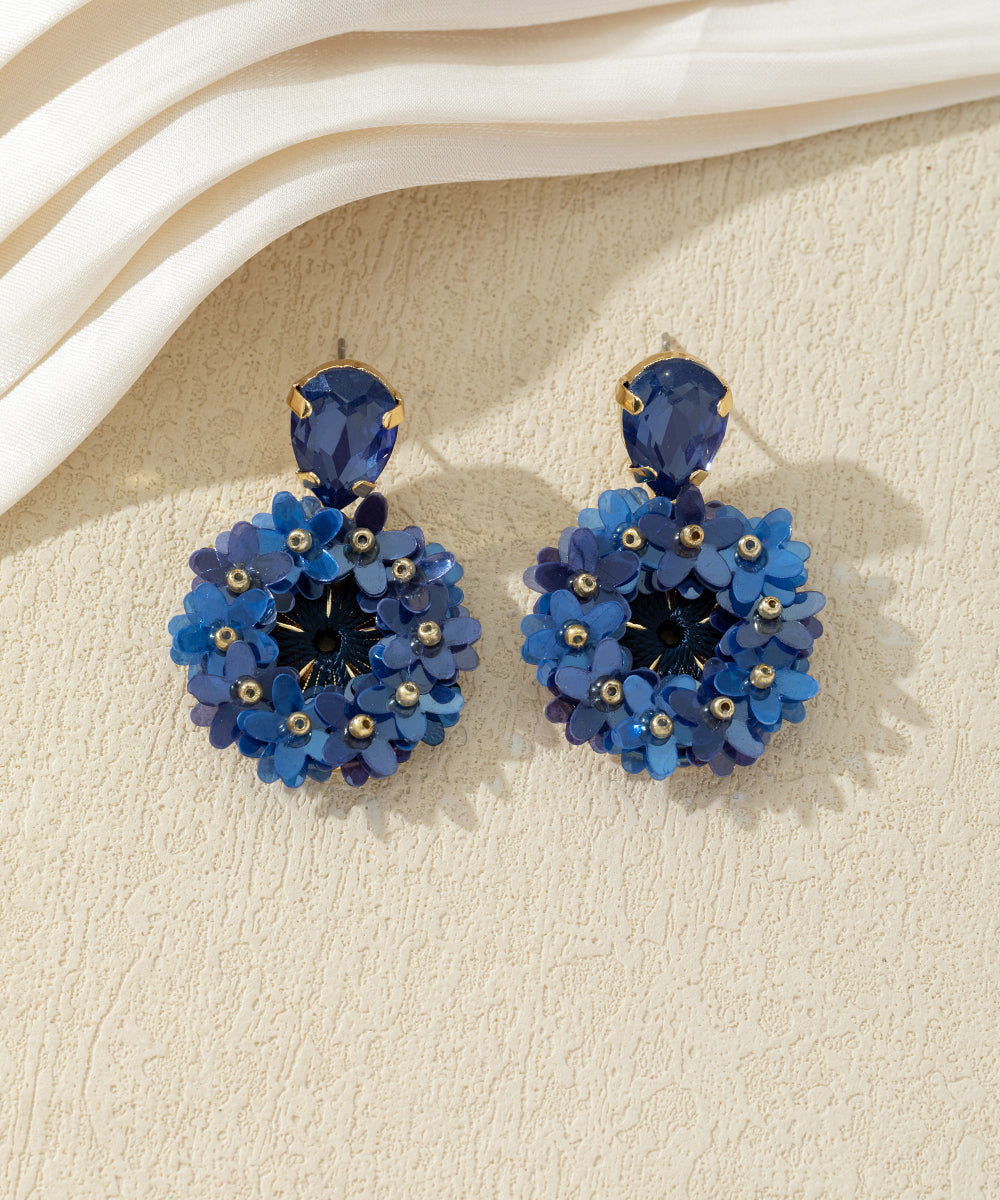 Boucles d’oreilles pendantes fleuries – 27AHBOL006