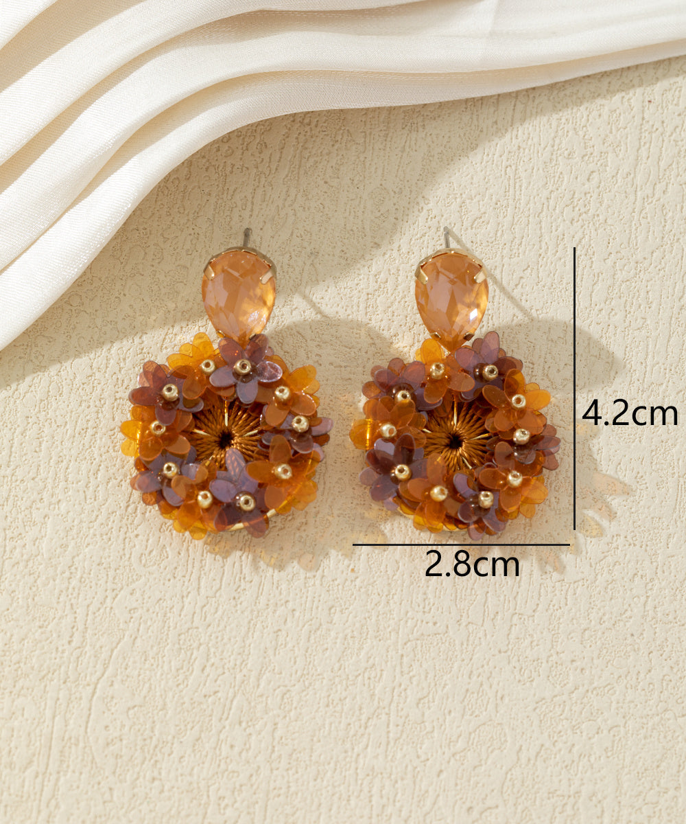 Boucles d’oreilles pendantes fleuries – 27AHBOL006