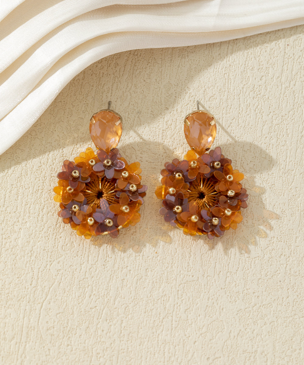 Boucles d’oreilles pendantes fleuries – 27AHBOL006
