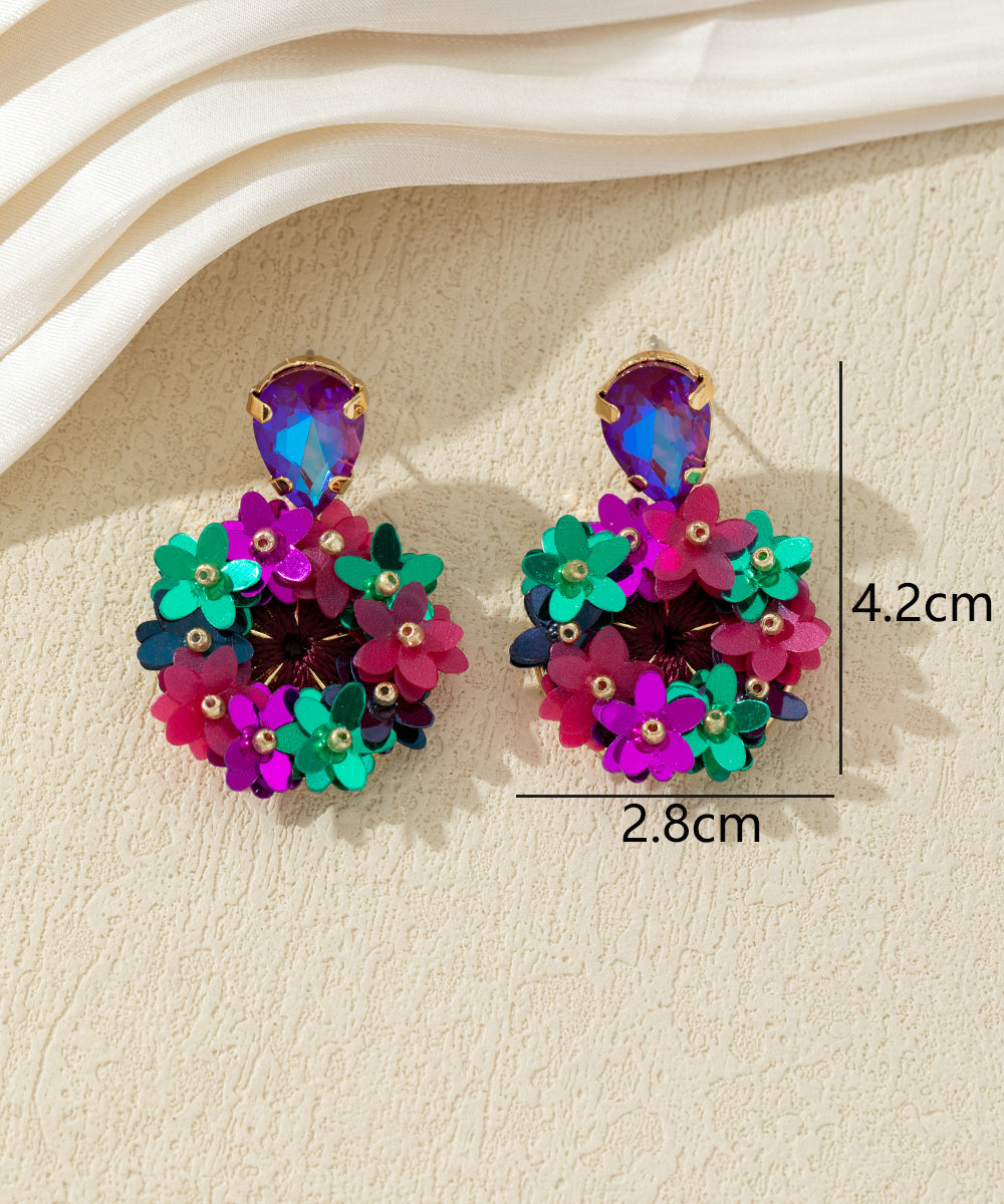 Boucles d’oreilles pendantes fleuries – 27AHBOL006