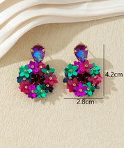 Boucles d’oreilles pendantes fleuries – 27AHBOL006