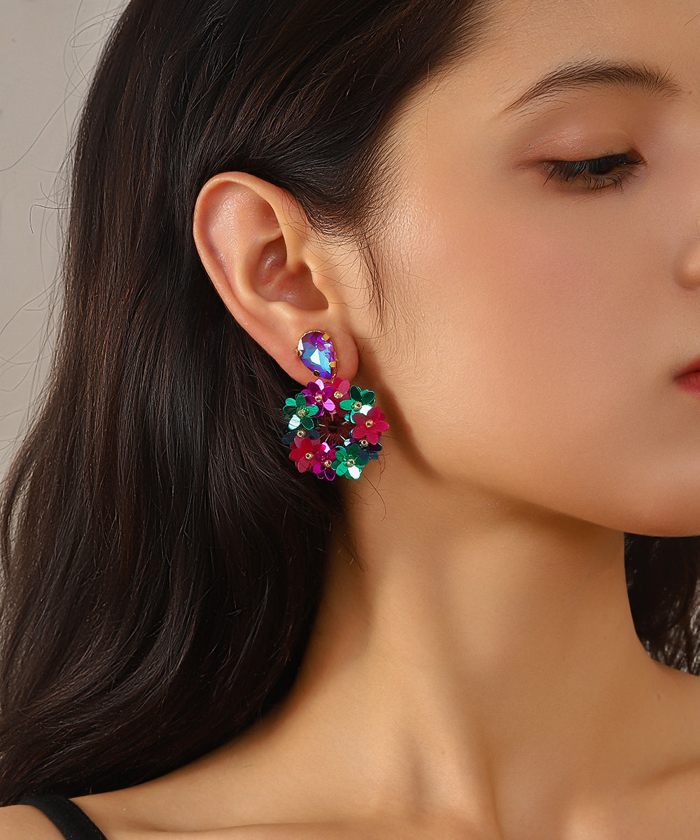Boucles d’oreilles pendantes fleuries – 27AHBOL006