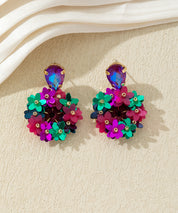 Boucles d’oreilles pendantes fleuries – 27AHBOL006