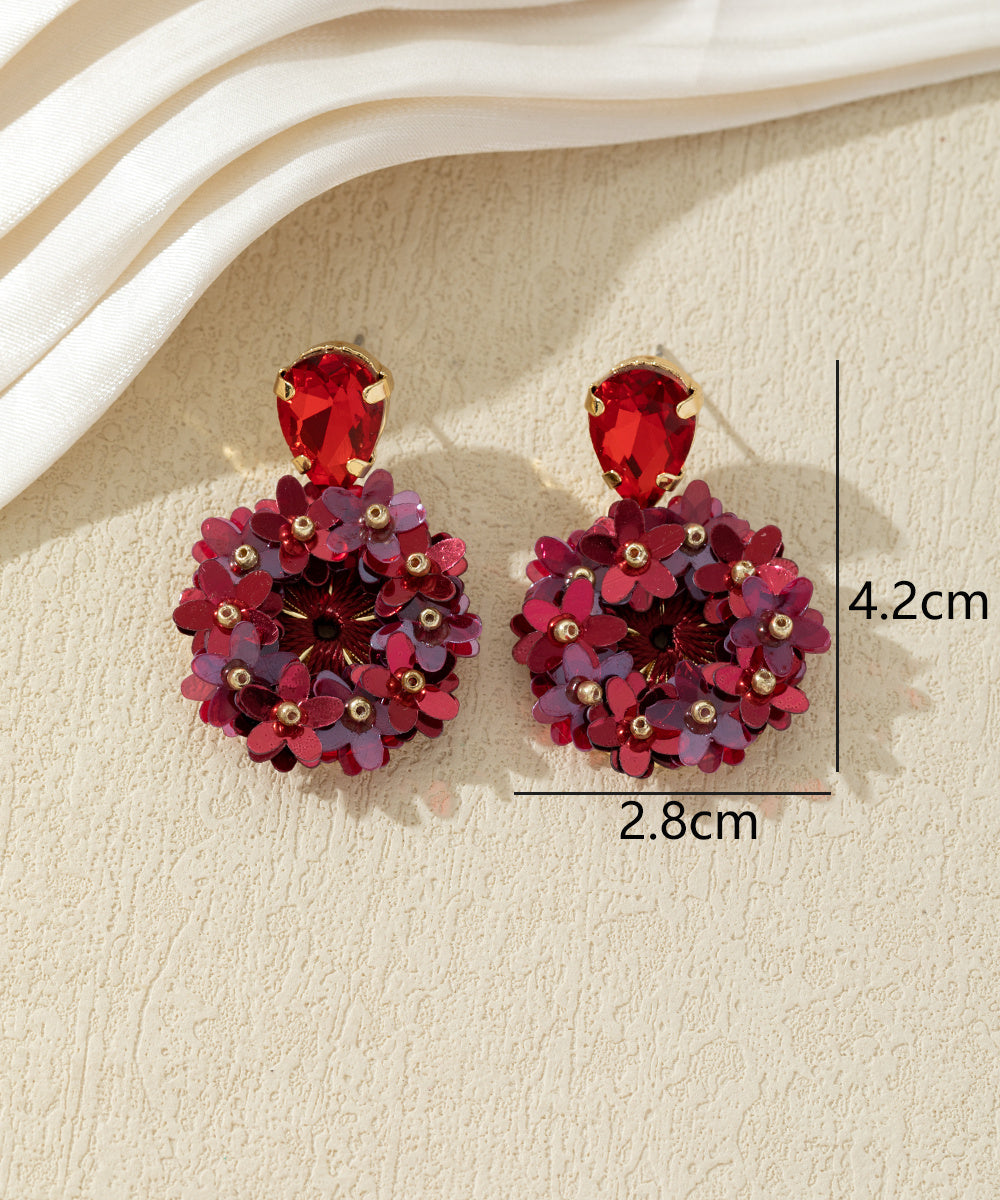 Boucles d’oreilles pendantes fleuries – 27AHBOL006