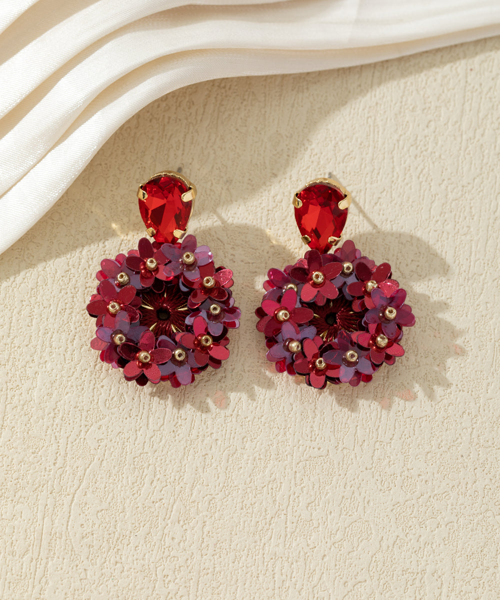 Boucles d’oreilles pendantes fleuries – 27AHBOL006