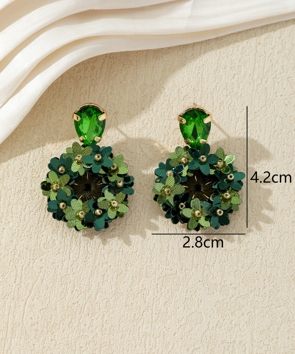 Boucles d’oreilles pendantes fleuries – 27AHBOL006